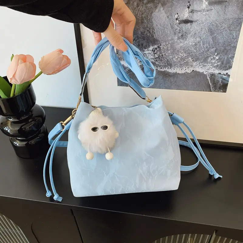 Light Blue Korean Style Shoulder Bag 2025 Spring Summer - Image 6