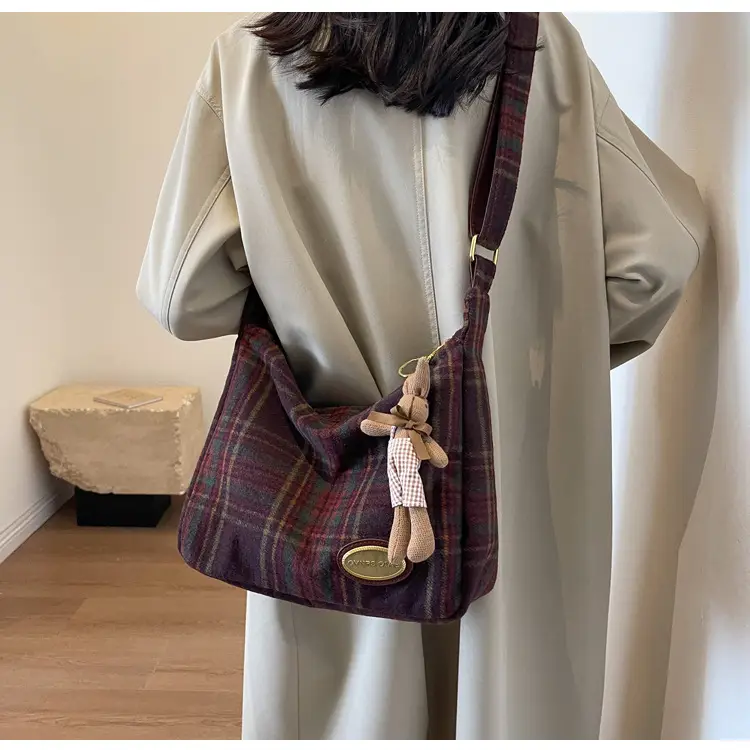 Retro Plaid Woolen Crossbody Bag for Women — feature 13