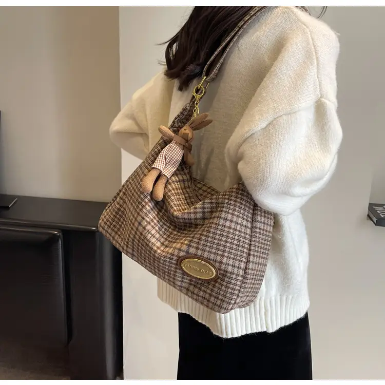 Retro Plaid Woolen Crossbody Bag for Women — feature 26