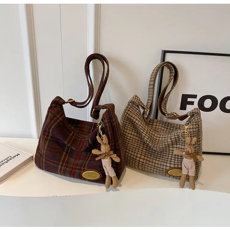 Retro Plaid Woolen Crossbody Bag for Women — feature 33