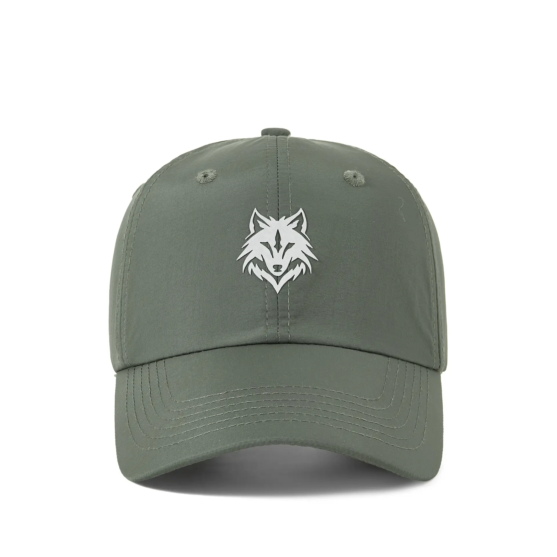 2025 Reflective Wolf Logo Cap White Big Head - Image 3