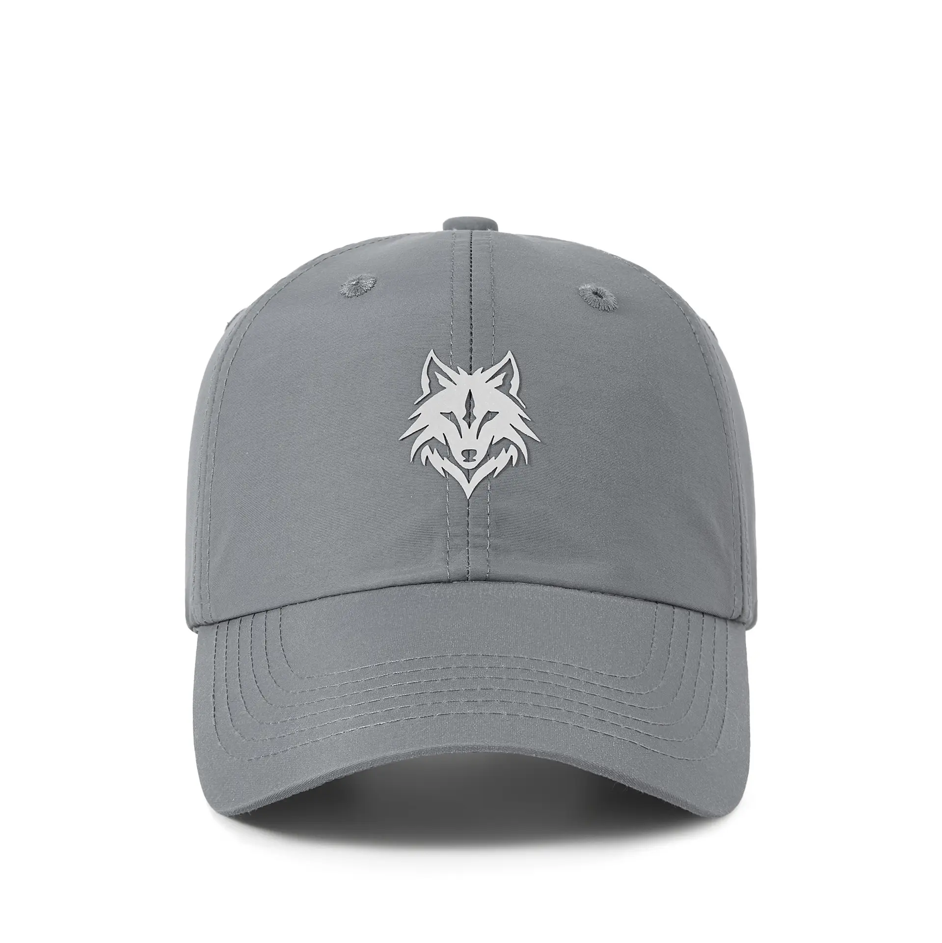 2025 Reflective Wolf Logo Cap White Big Head - Image 4