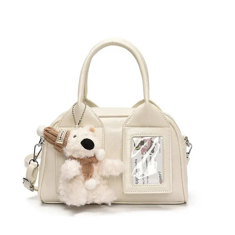 Pink Korean Style Women's 2025 Handbag with Teddy Bear - Image 6