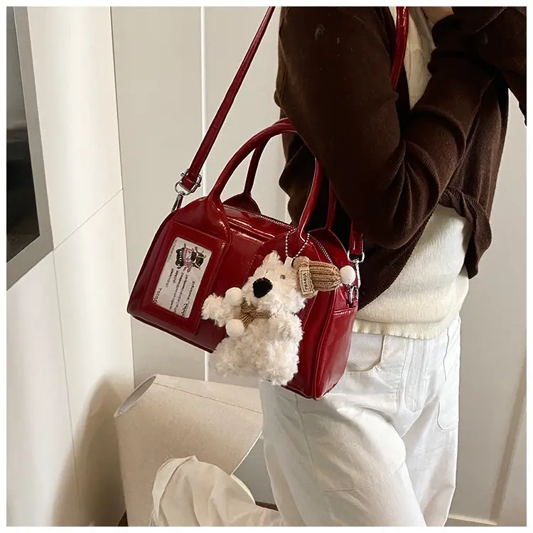 Pink Korean Style Women's 2025 Handbag with Teddy Bear — feature 16
