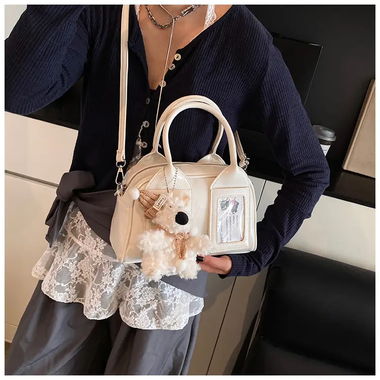 Pink Korean Style Women's 2025 Handbag with Teddy Bear — feature 26