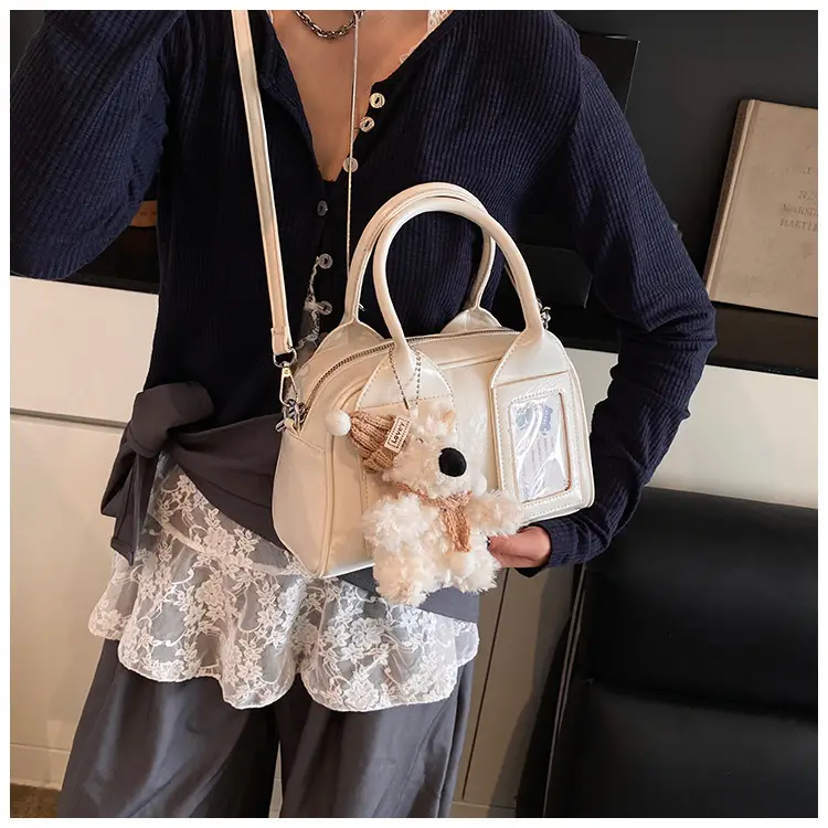 Pink Korean Style Women's 2025 Handbag with Teddy Bear — feature 27