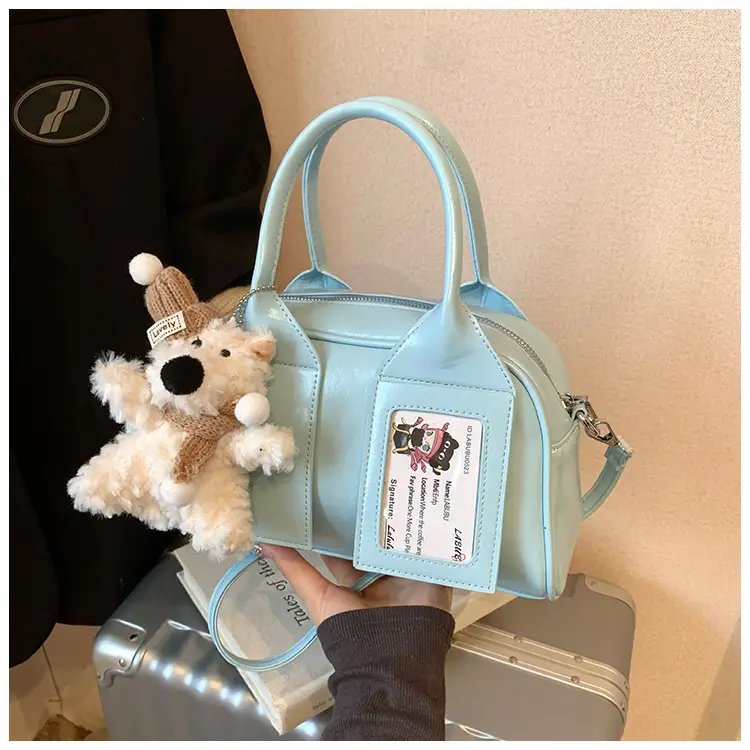 Pink Korean Style Women's 2025 Handbag with Teddy Bear — feature 37