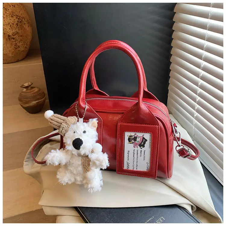 Pink Korean Style Women's 2025 Handbag with Teddy Bear — feature 38