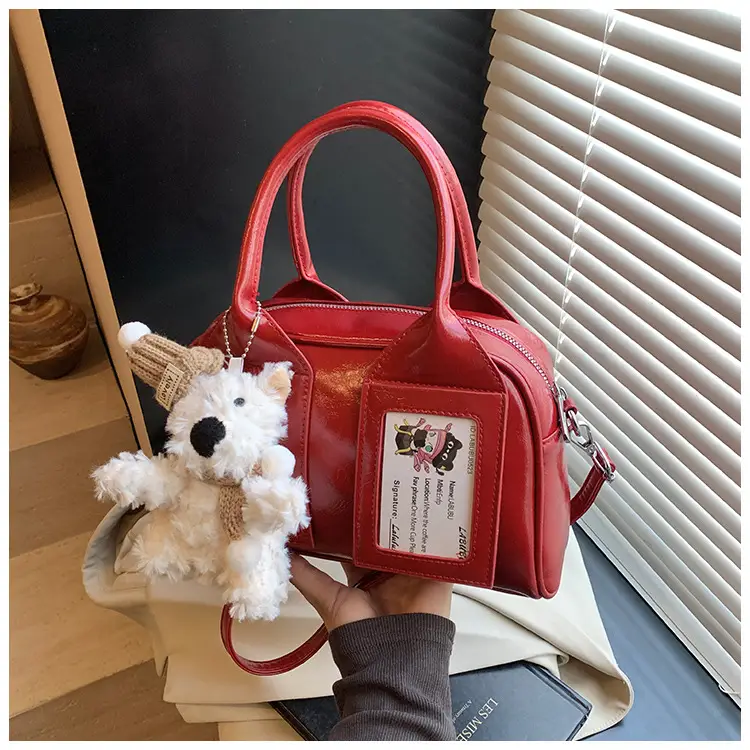Pink Korean Style Women's 2025 Handbag with Teddy Bear — feature 39