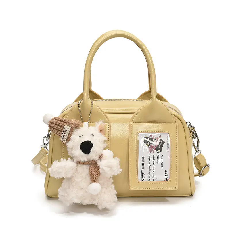 Pink Korean Style Women's 2025 Handbag with Teddy Bear - Image 3