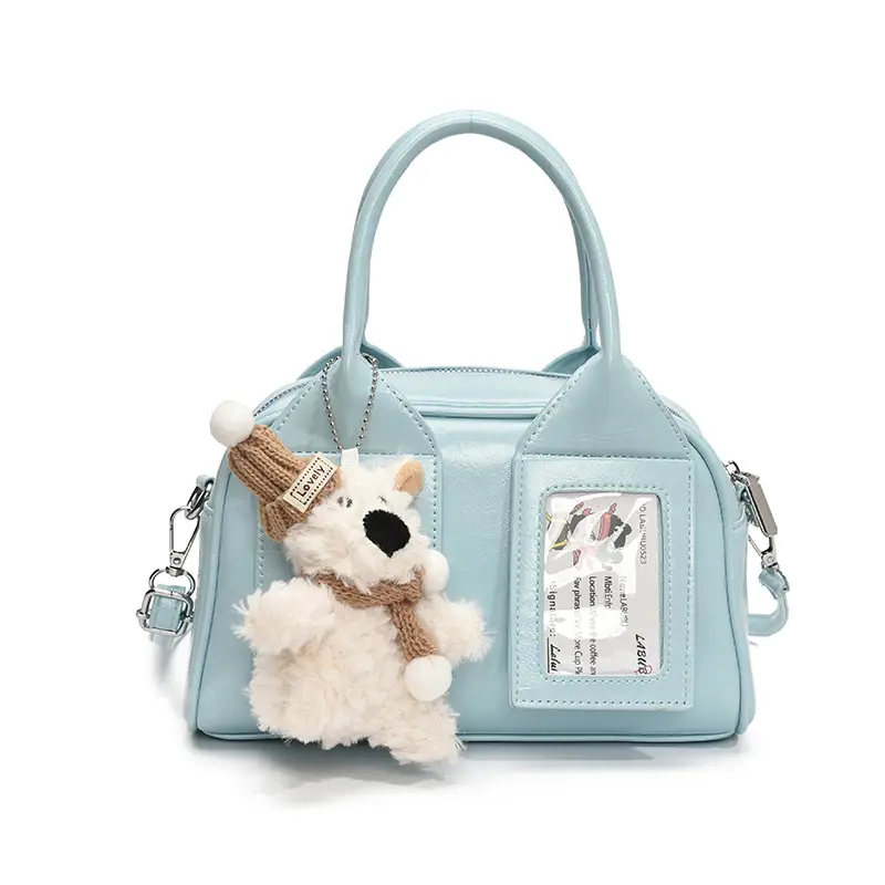 Pink Korean Style Women's 2025 Handbag with Teddy Bear - Image 4