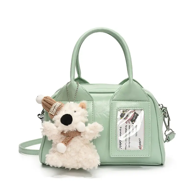 Pink Korean Style Women's 2025 Handbag with Teddy Bear - Image 5