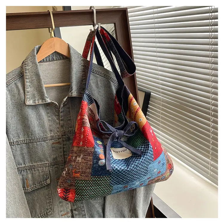 2025 Ethnic Patchwork Denim Shoulder Bag — feature 25