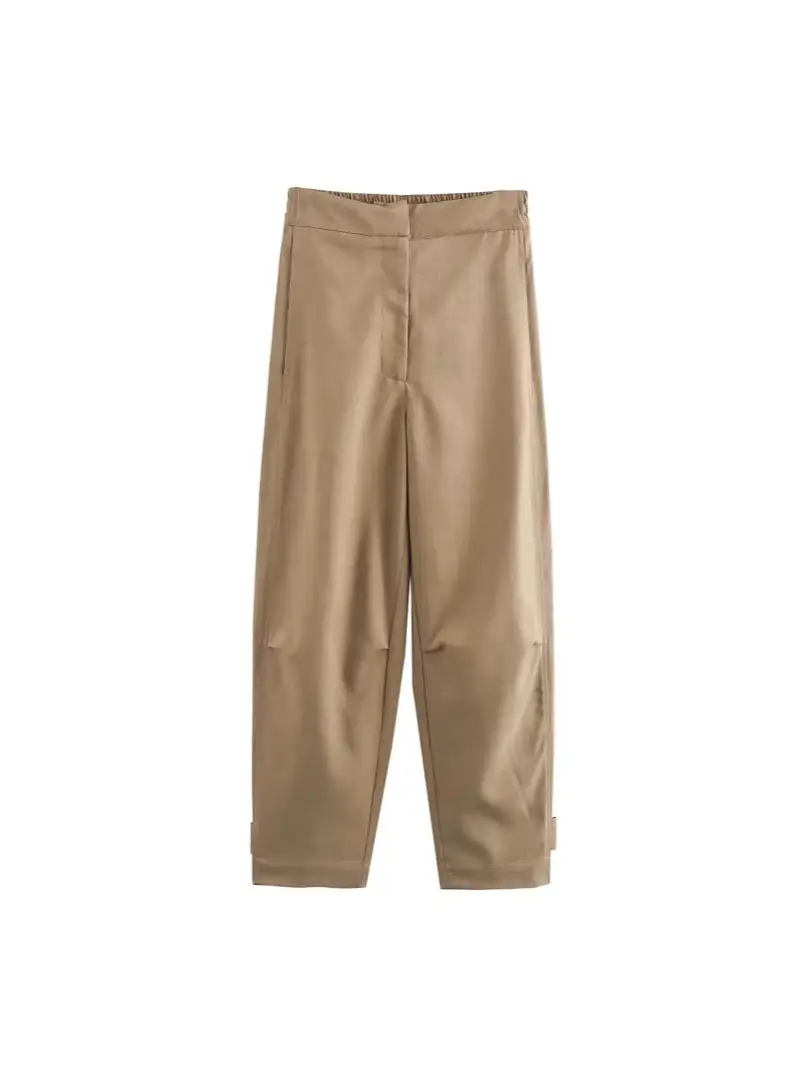 Cross-border 2025 Belt Top & Capri Pants Set Tan - Image 5