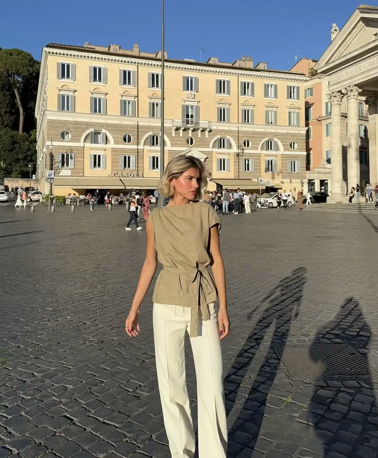 Cross-border 2025 Belt Top & Capri Pants Set Tan — feature 15