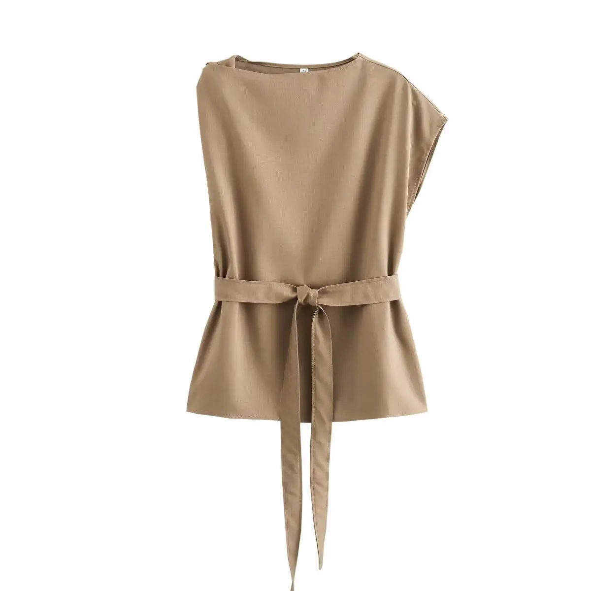 Cross-border 2025 Belt Top & Capri Pants Set Tan — feature 4