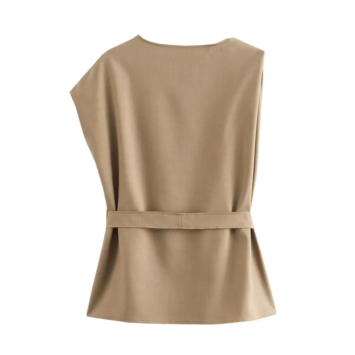 Cross-border 2025 Belt Top & Capri Pants Set Tan — feature 5
