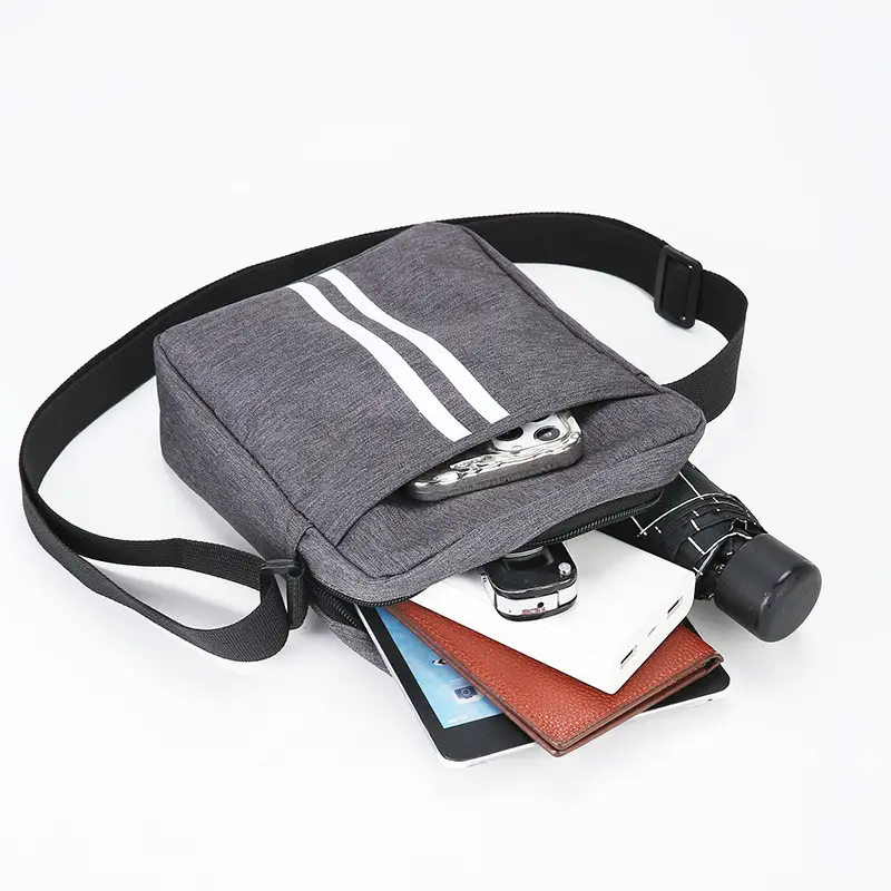 Dad Crossbody Bag Middle-aged Elderly Vertical Canvas Single Shoulder Multi-compartment Business Span Large Capacity