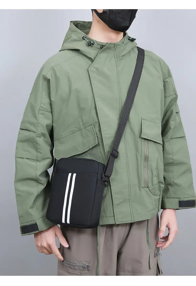 Dad Crossbody Bag Middle-aged Elderly Vertical Canvas Single Shoulder Multi-compartment Business Span Large Capacity — feature 10