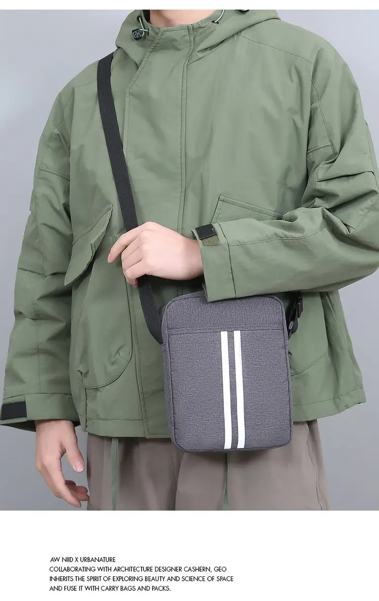 Dad Crossbody Bag Middle-aged Elderly Vertical Canvas Single Shoulder Multi-compartment Business Span Large Capacity — feature 17