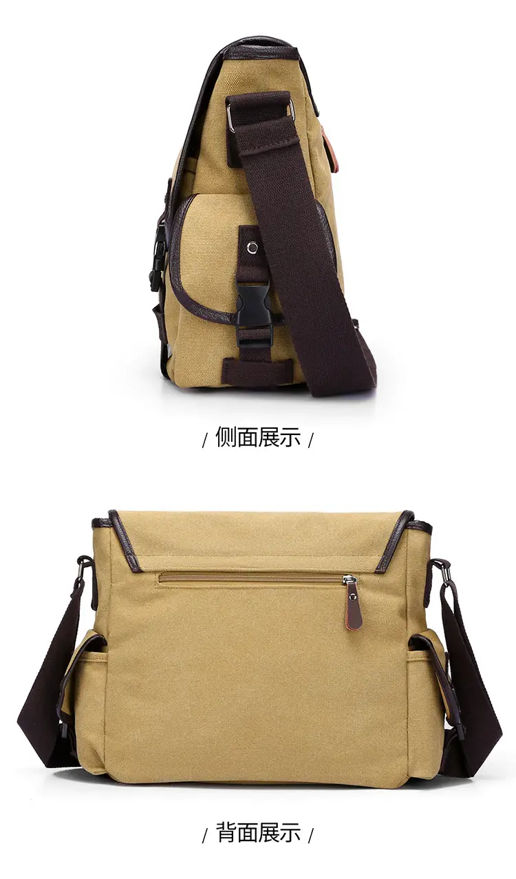 Men's Canvas Crossbody Bag Large Multi-Compartment Business Commuter — feature 21