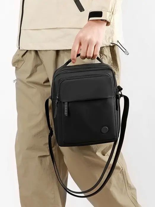 Waterproof PU Crossbody Bag for Men Casual Travel