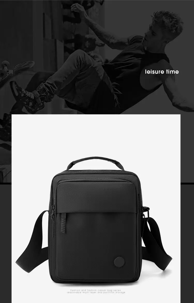 Waterproof PU Crossbody Bag for Men Casual Travel — feature 24