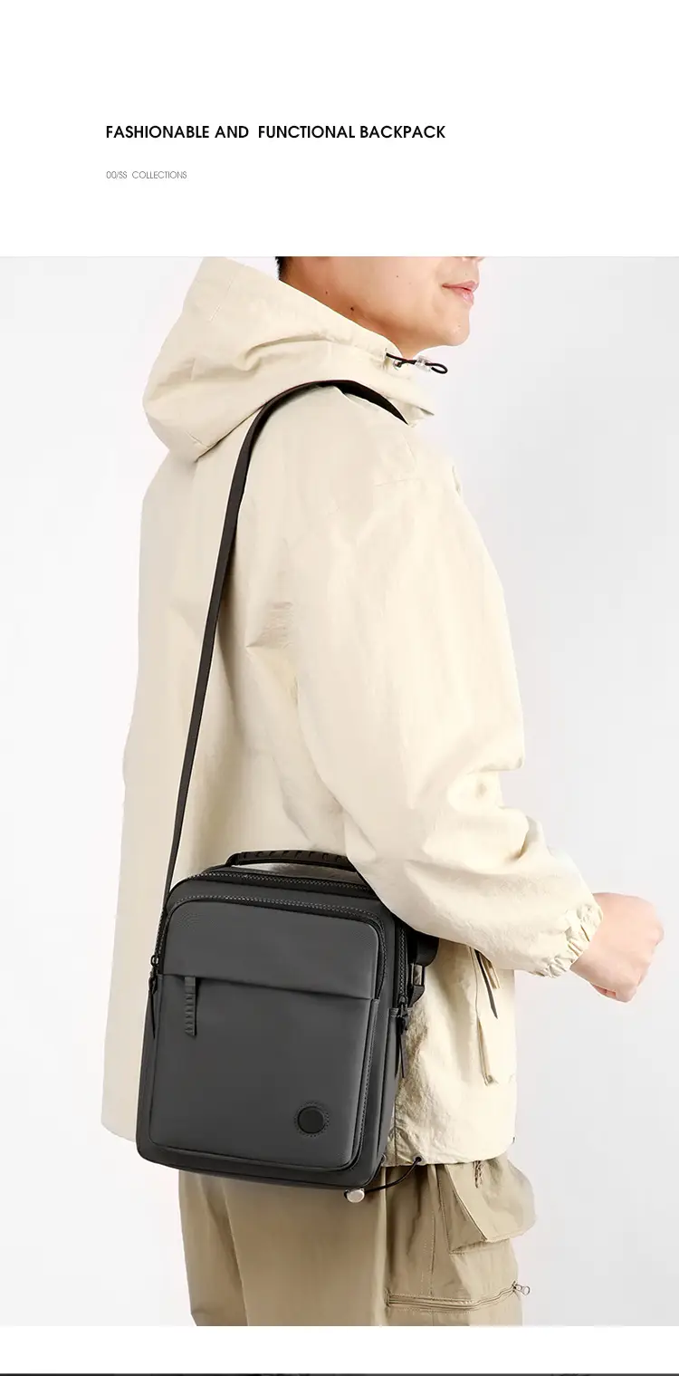 Waterproof PU Crossbody Bag for Men Casual Travel — feature 3