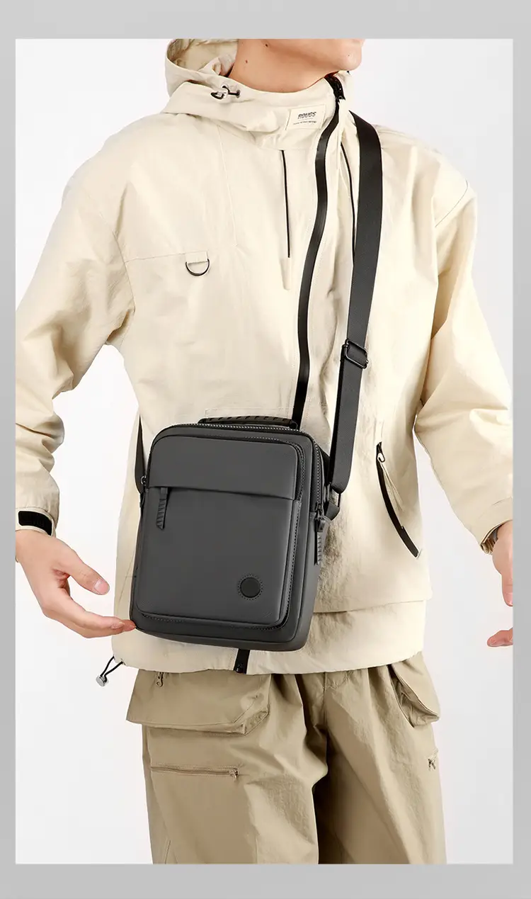Waterproof PU Crossbody Bag for Men Casual Travel — feature 7