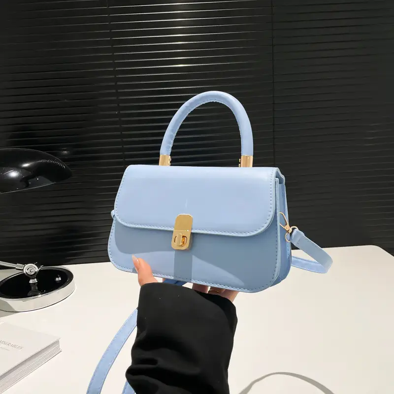 Light Blue French Style Shoulder Crossbody Bag for Women