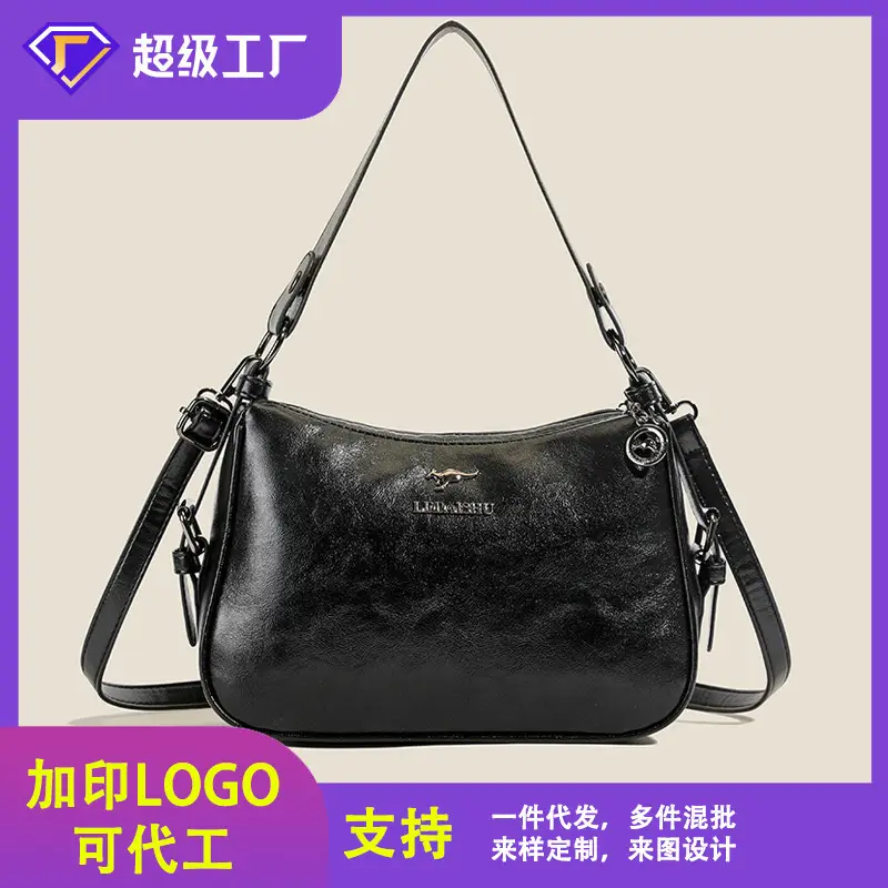 Black PU Leather Crossbody Bag for Women 2025 - Image 3