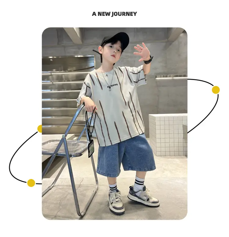 Boys Summer T-Shirt Set 2026 Casual Thin Sleeve Wholesale — feature 4