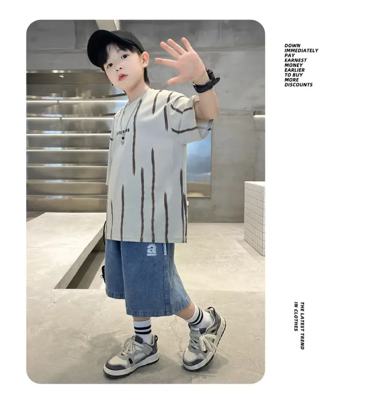 Boys Summer T-Shirt Set 2026 Casual Thin Sleeve Wholesale — feature 7