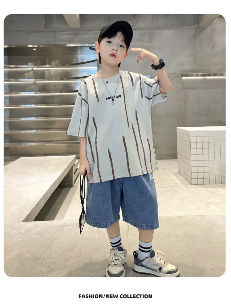 Boys Summer T-Shirt Set 2026 Casual Thin Sleeve Wholesale — feature 8