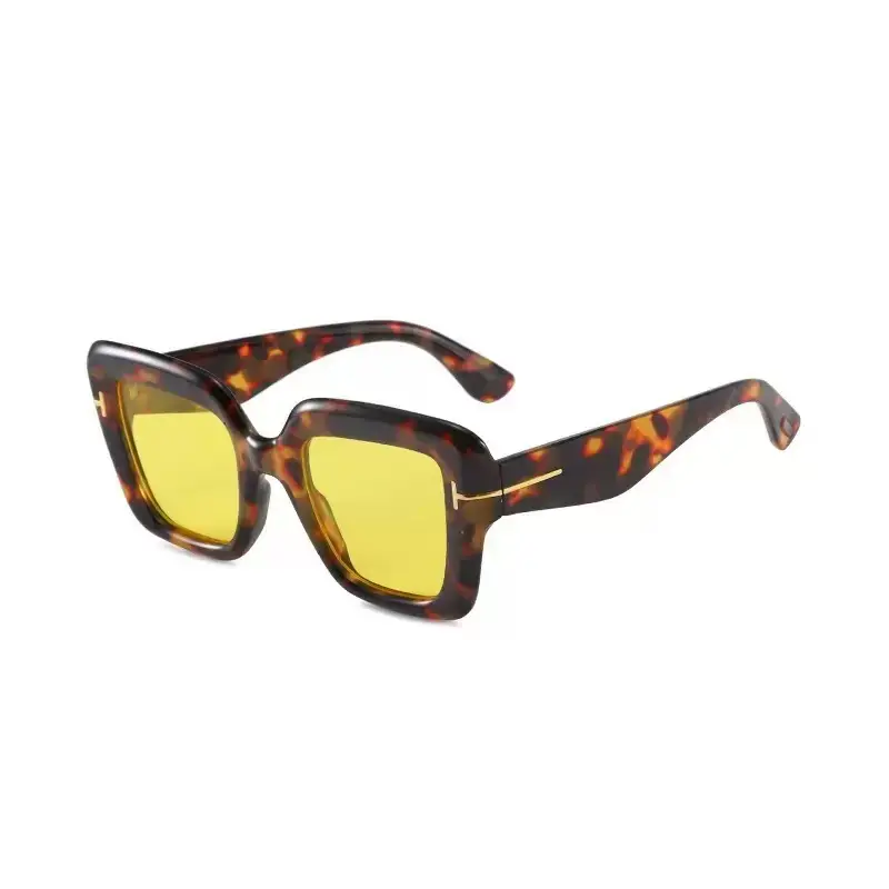 2025 Square Tortoiseshell Sunglasses Women Street Photography - Image 5