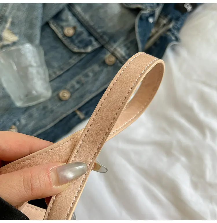 Women's Grey Leather Crossbody Bag with Buckle Strap — feature 15