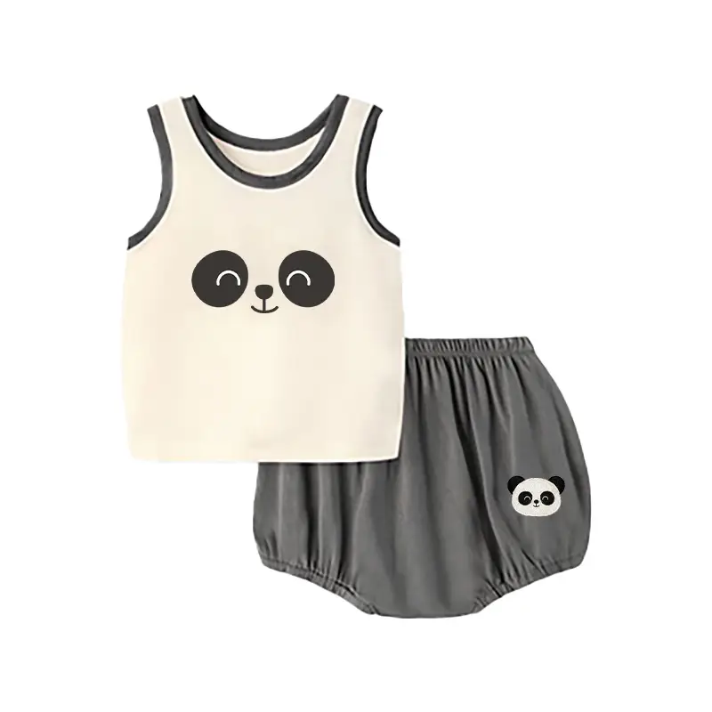 Baby Vest Shorts Set Cream Black 2025 - Image 6