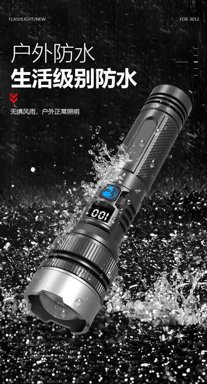 Ultra-Bright Rechargeable Flashlight with Laser — feature 12
