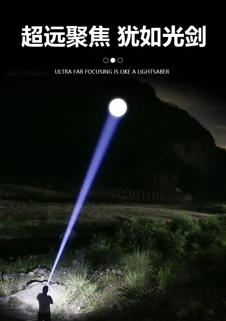 Ultra-Bright Rechargeable Flashlight with Laser — feature 4