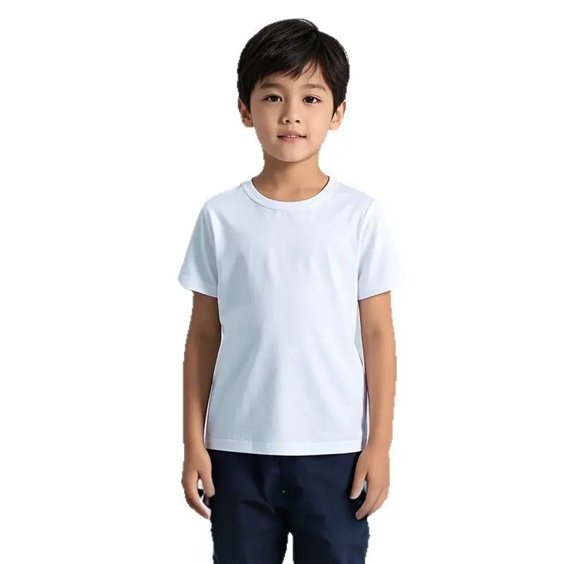 Japanese-style Cotton T-Shirt for Boys Girls 220G Cotton Summer Bottom - Image 7