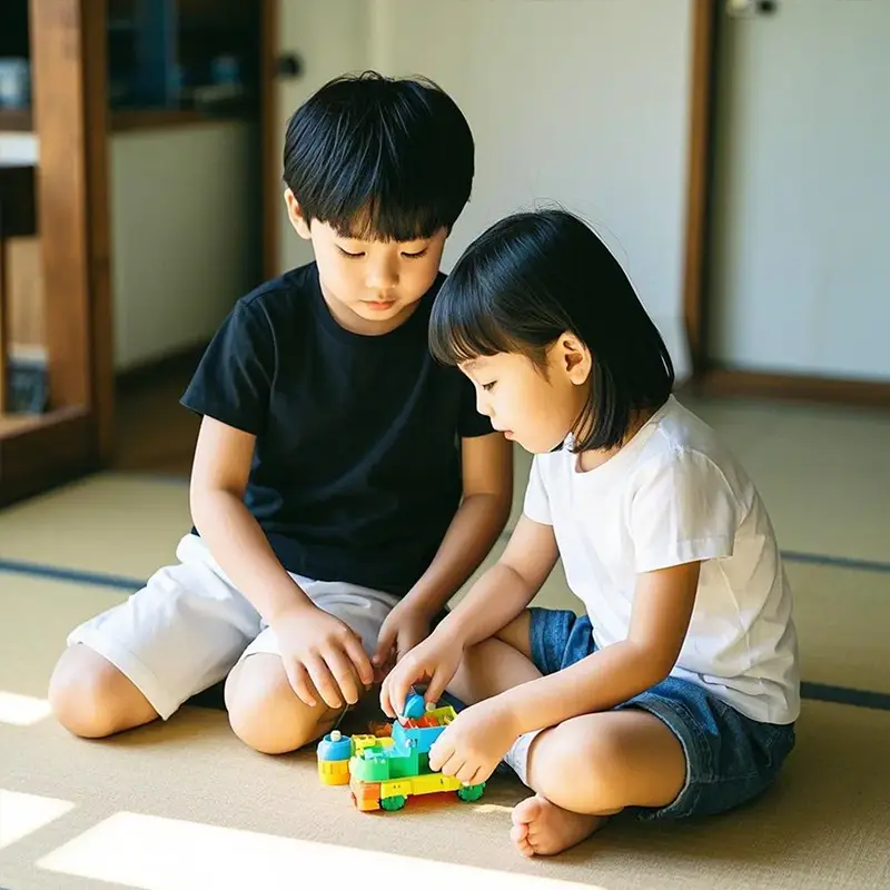 Japanese-style Cotton T-Shirt for Boys Girls 220G Cotton Summer Bottom — feature 5