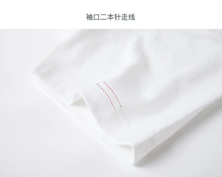 Japanese-style Cotton T-Shirt for Boys Girls 220G Cotton Summer Bottom — feature 7