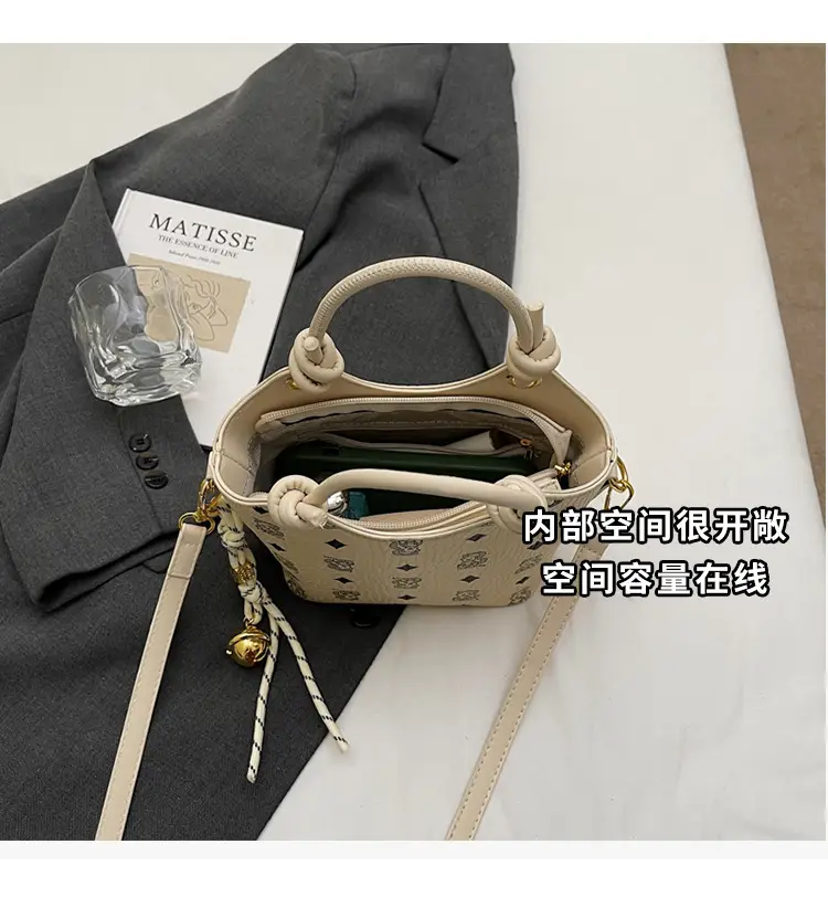 Pink Printed Hand Bag Women's 2025 New Fashionable Textile All-match Shoulder Bag Super Popular Crossbody Bag — feature 10