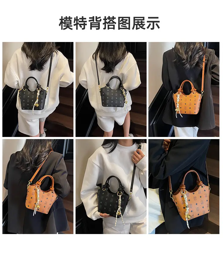 Pink Printed Hand Bag Women's 2025 New Fashionable Textile All-match Shoulder Bag Super Popular Crossbody Bag — feature 12