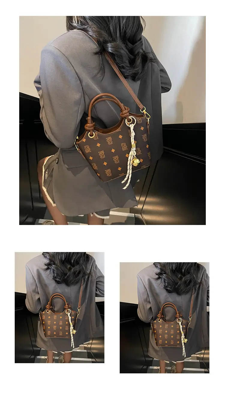 Pink Printed Hand Bag Women's 2025 New Fashionable Textile All-match Shoulder Bag Super Popular Crossbody Bag — feature 14