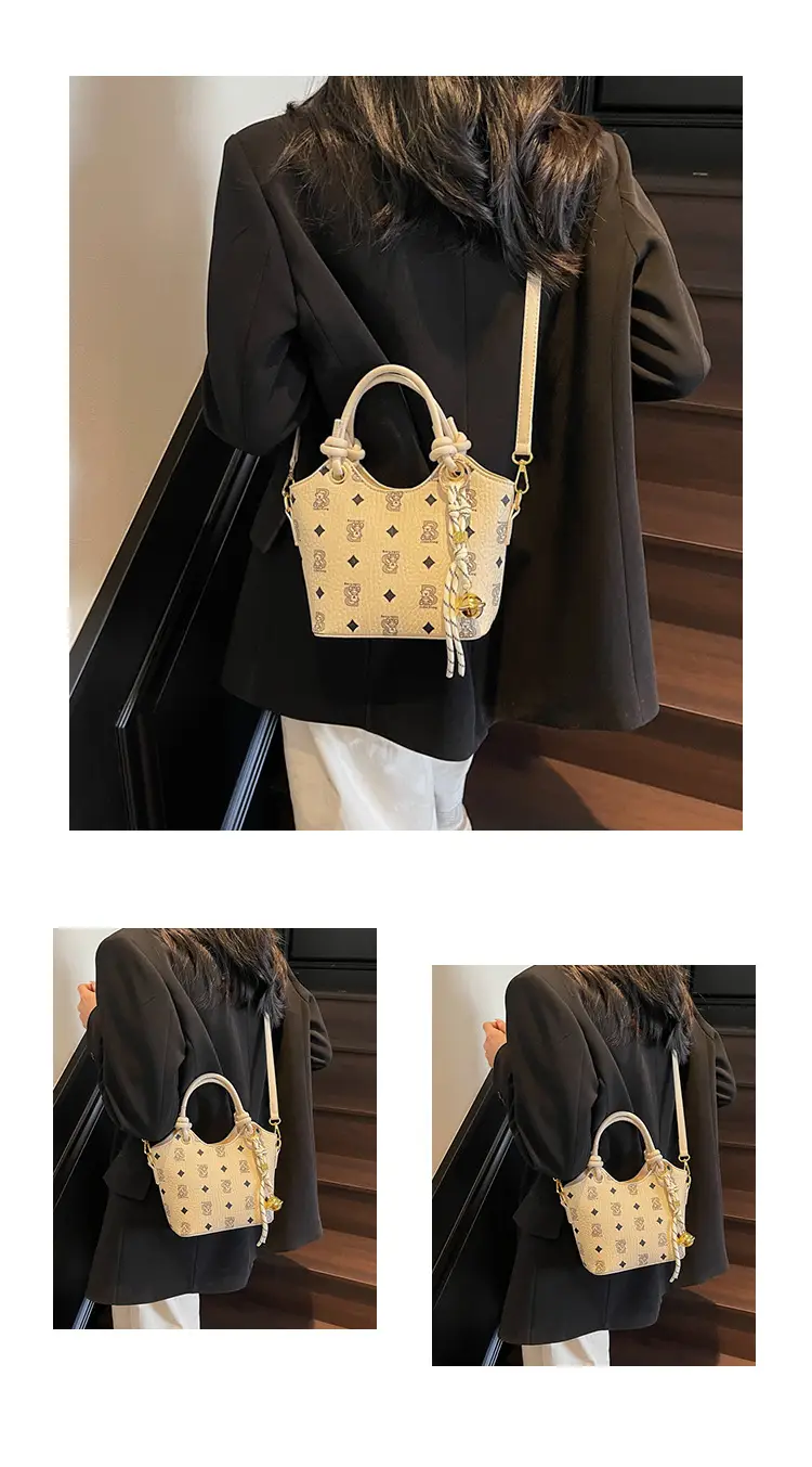 Pink Printed Hand Bag Women's 2025 New Fashionable Textile All-match Shoulder Bag Super Popular Crossbody Bag — feature 16