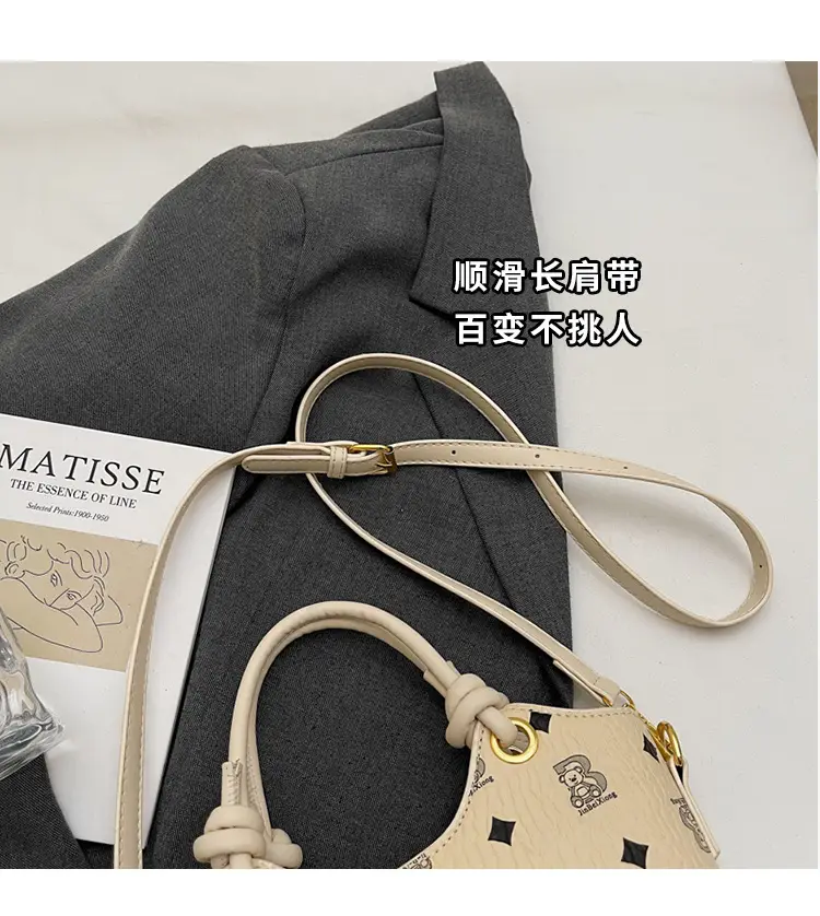 Pink Printed Hand Bag Women's 2025 New Fashionable Textile All-match Shoulder Bag Super Popular Crossbody Bag — feature 4