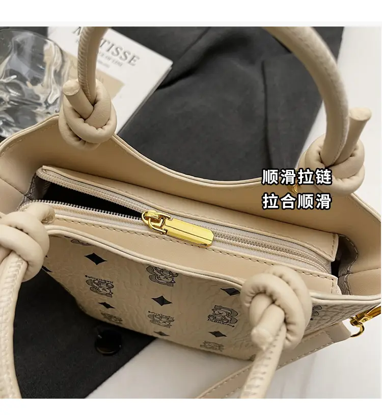 Pink Printed Hand Bag Women's 2025 New Fashionable Textile All-match Shoulder Bag Super Popular Crossbody Bag — feature 6