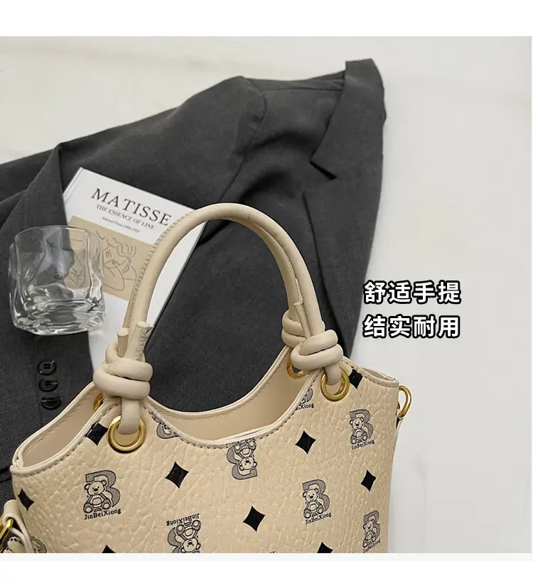 Pink Printed Hand Bag Women's 2025 New Fashionable Textile All-match Shoulder Bag Super Popular Crossbody Bag — feature 7