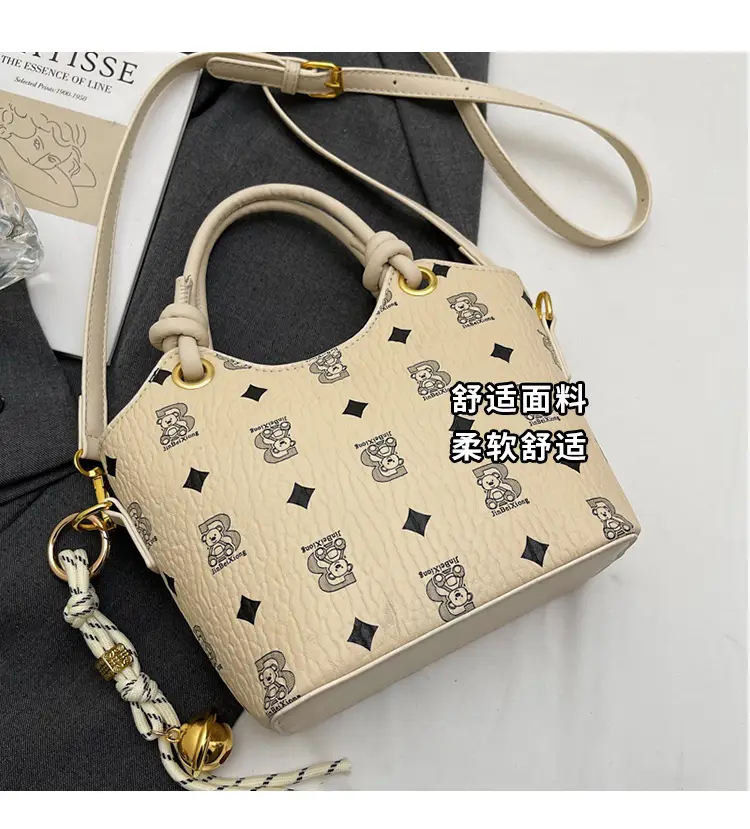 Pink Printed Hand Bag Women's 2025 New Fashionable Textile All-match Shoulder Bag Super Popular Crossbody Bag — feature 8